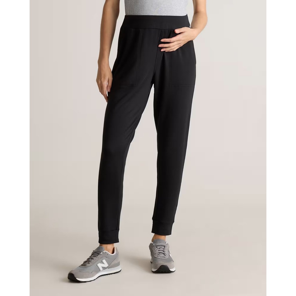Quince SuperSoft Fleece Maternity Joggers Black Size Small New With Tags - Picture 2 of 7